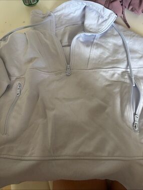 Light Gray Quarter-Zip Pullover Hoodie